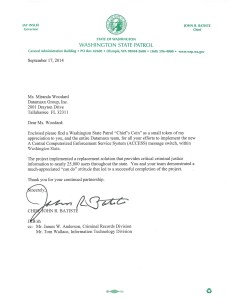 Washington State Patrol Chief's Coin